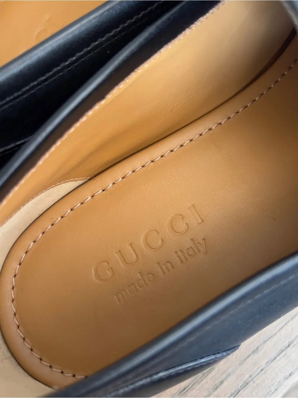 Gucci Men's Jordaan Moccasin Leather Bit Loafers in Black NWOB
